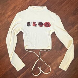 Urban Outfitters Diamante Floral Open-Back Top